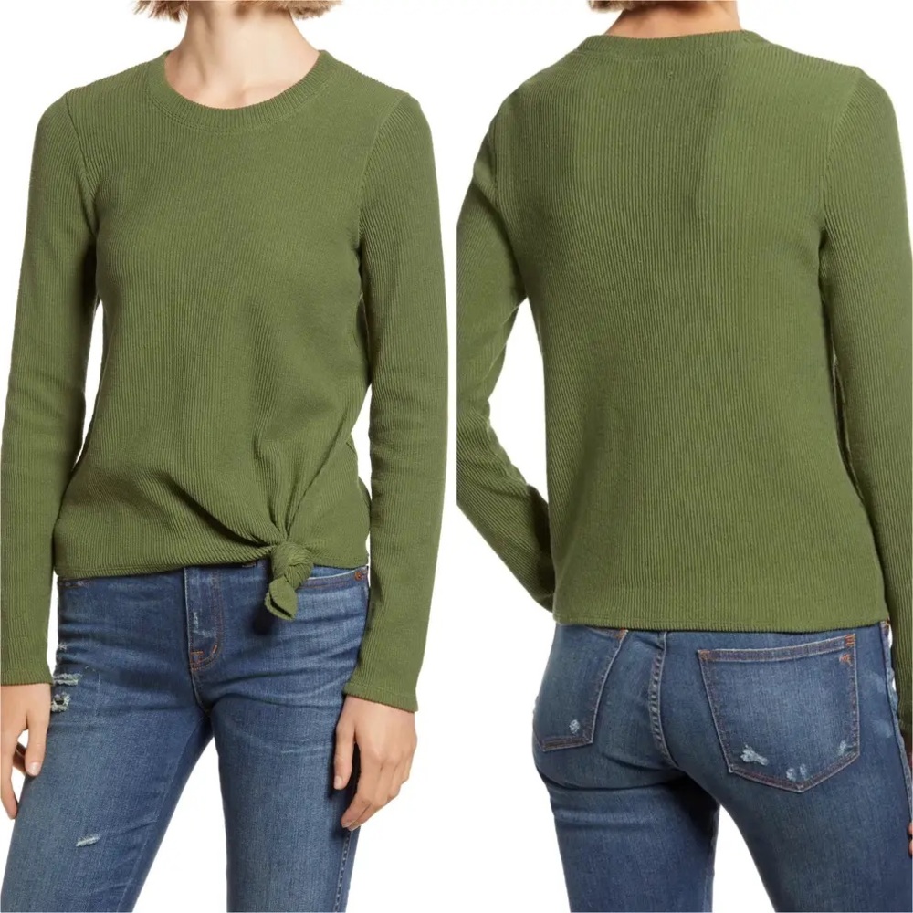 Madewell Elwood Knot Long Sleeve Top Small